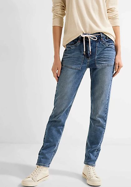 Cecil 5-Pocket-Jeans, mit Leder-Badge am Bund günstig online kaufen