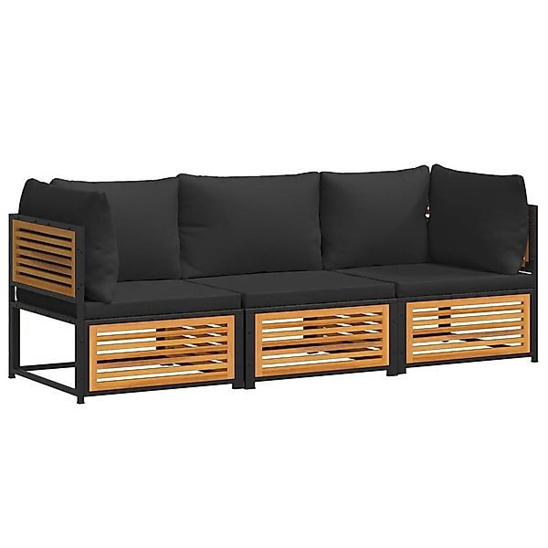 vidaXL Gartenlounge-Set 3-tlg. Garten-Sofagarnitur mit Kissen günstig online kaufen