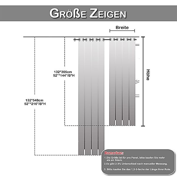 Sunicol Gardine Extra Lange Vorhänge, Verdunkelungsvorhang günstig online kaufen