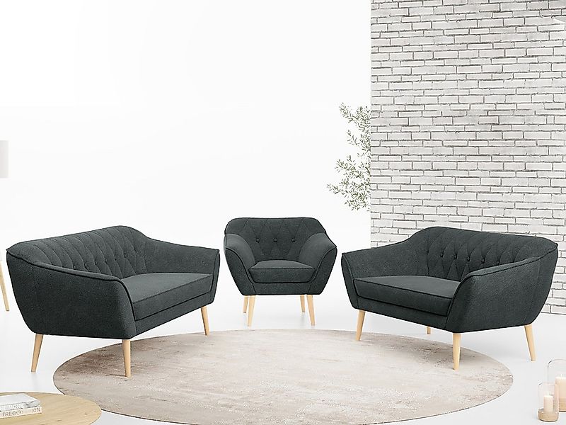 MKS MÖBEL Sofa PIRS 3 2 1, Set, Zwei Sofas, T30-Schaum, Moderne Sofa Set, S günstig online kaufen