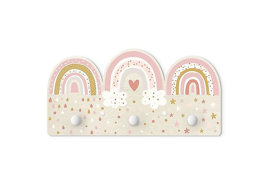 Bilderdepot24 Garderobenpaneel rosa Muster Weltall Himmel Sterne Regenbögen günstig online kaufen