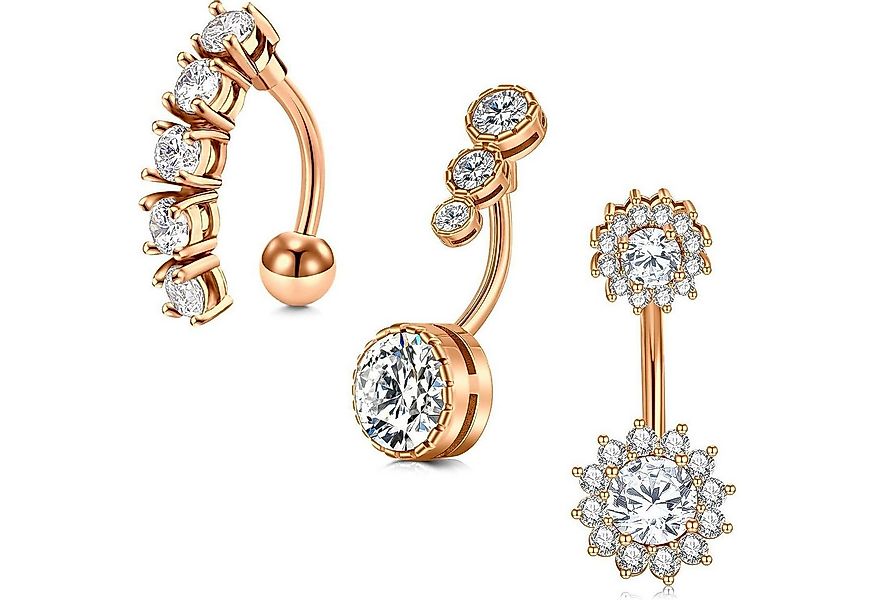 MODRSA Bauchnabelpiercing-Set Bauchnabelpiercing 14G Chirurgenstahl Zirkoni günstig online kaufen