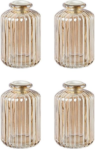 Creativ deco Kerzenhalter Weihnachtsdeko (4 St), Glas mit hübscher Reliefst günstig online kaufen