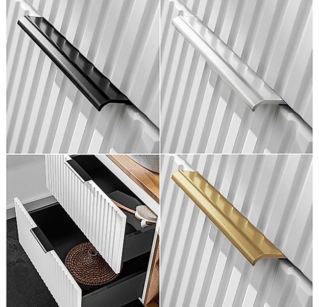 Lomadox Waschtisch ADELAIDE-56-WHITE, 80cm, weiß mit Eiche Nb., Keramik-Auf günstig online kaufen