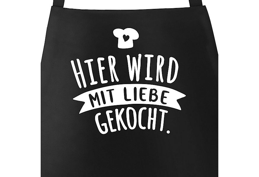MoonWorks Grillschürze Kochschürze Männer Frauen Hier wird mit Liebe gekoch günstig online kaufen