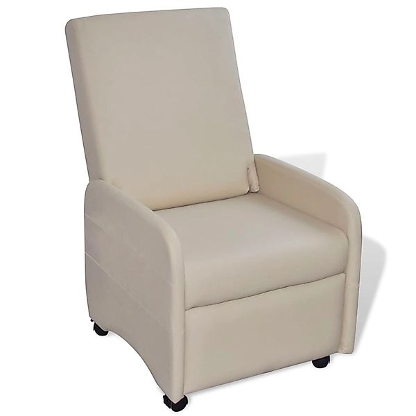 vidaXL Sessel Klappbar Creme Kunstleder 241680 günstig online kaufen