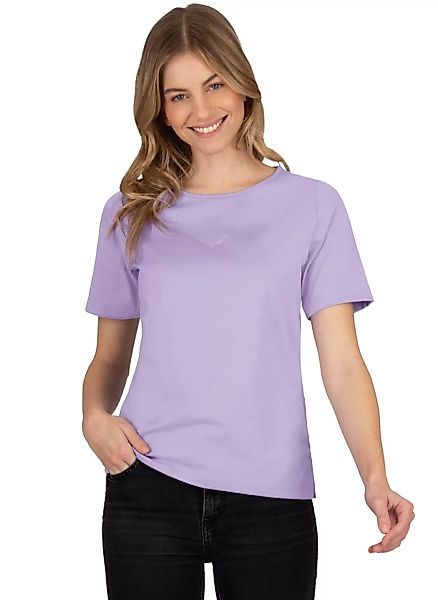 Trigema T-Shirt "TRIGEMA T-Shirt DELUXE Baumwolle mit Kristallsteinen" günstig online kaufen