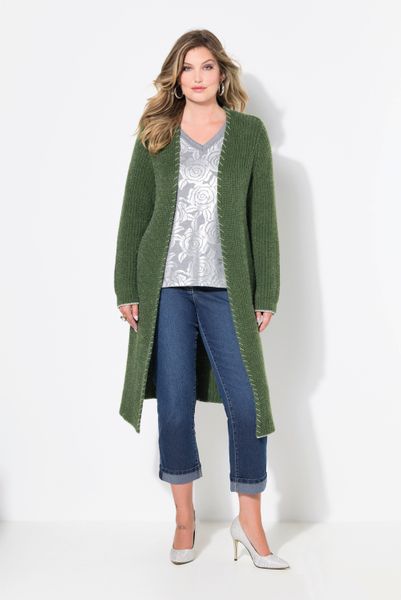 MIAMODA Strickjacke Strickjacke extra lang Ausschnitt günstig online kaufen