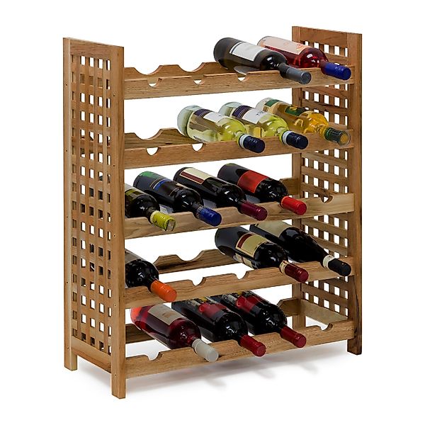 relaxdays Weinregal Walnuss für 25 Flasche günstig online kaufen