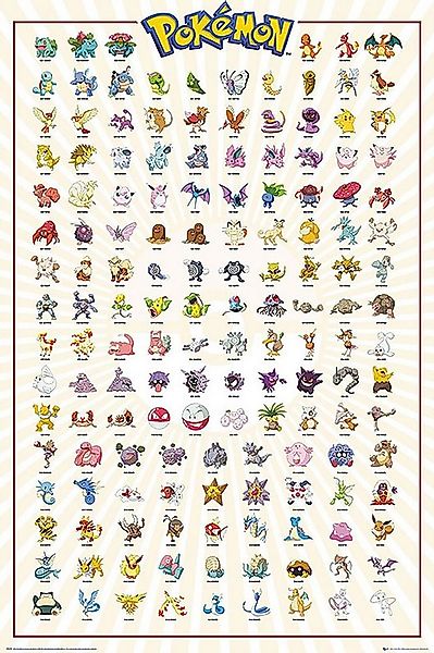 GB eye Poster Pokémon Poster Charaktere Kanto 151, deutsche Version 61 x günstig online kaufen