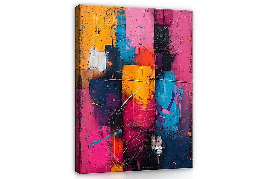 Wallarena Leinwandbild Abstrakt Kunst Bunte Wand Deko XXL Bilder Wandbilder günstig online kaufen