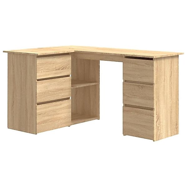 furnicato Schreibtisch Eckschreibtisch Sonoma-Eiche 145x100x76 cm günstig online kaufen