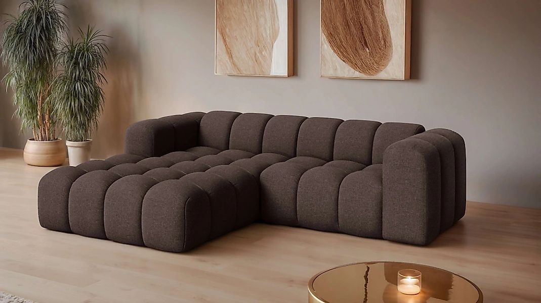OTTO home Ecksofa "KALLIE Design-Sofa mit Wellenunterfederung, Bubble-Optik günstig online kaufen