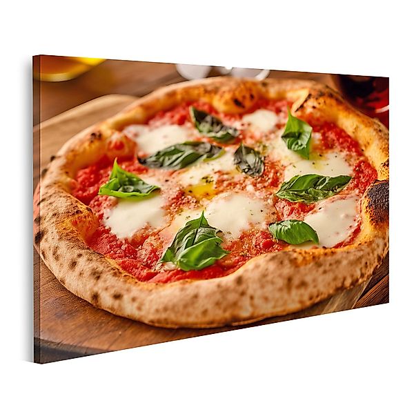 islandburner Leinwandbild, Frische traditionelle italienische Pizza günstig online kaufen