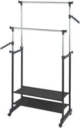 WENKO Kleiderständer "Modell All Inn" Garderobenständer mit 2 Ablagen und 2 günstig online kaufen