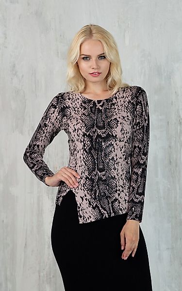 Passioni Strickpullover im Schlangenprint mit Glitzersteine günstig online kaufen