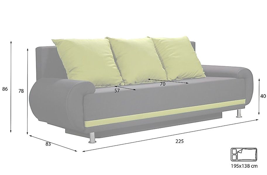 Fun Möbel Schlafsofa Sofa Designersofa MIKA günstig online kaufen
