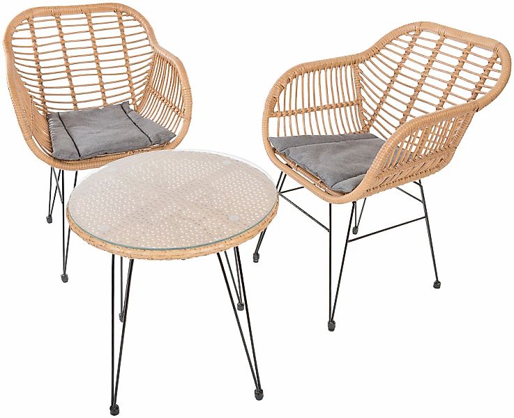 my Flair Gartenlounge-Set, (3 tlg.), 2 Stühle, 1 Tisch günstig online kaufen