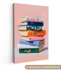 OneMillionCanvasses® Leinwandbild Bücher - Stapel - günstig online kaufen