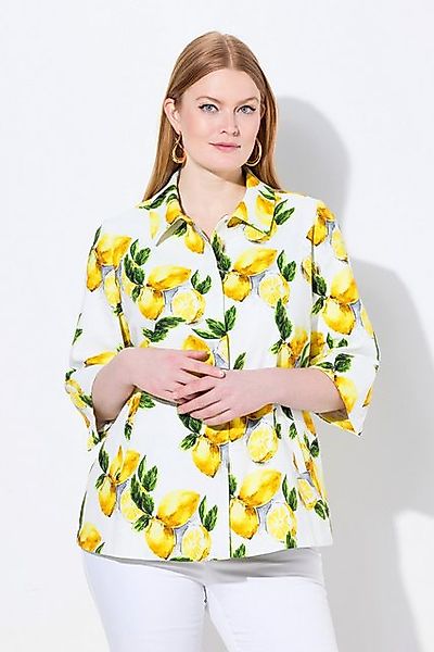 Ulla Popken Sommerjacke Jacke Zitronen A-Linie Hemdkragen 3/4-Arm günstig online kaufen