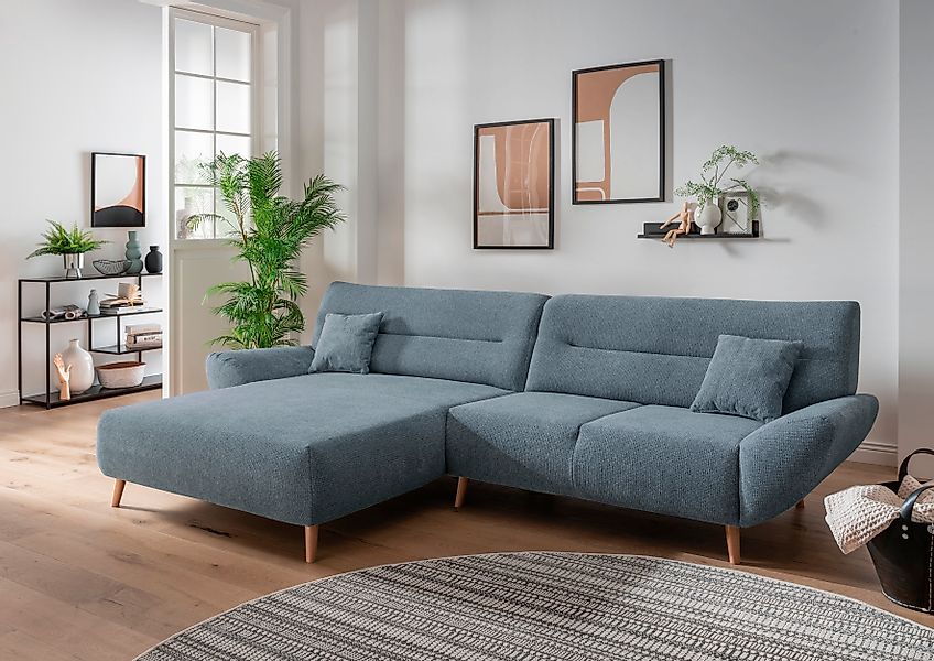 INOSIGN Ecksofa »Drago, elegant und zeitlos, komfortabel, Holzfuß, L-Form«, günstig online kaufen