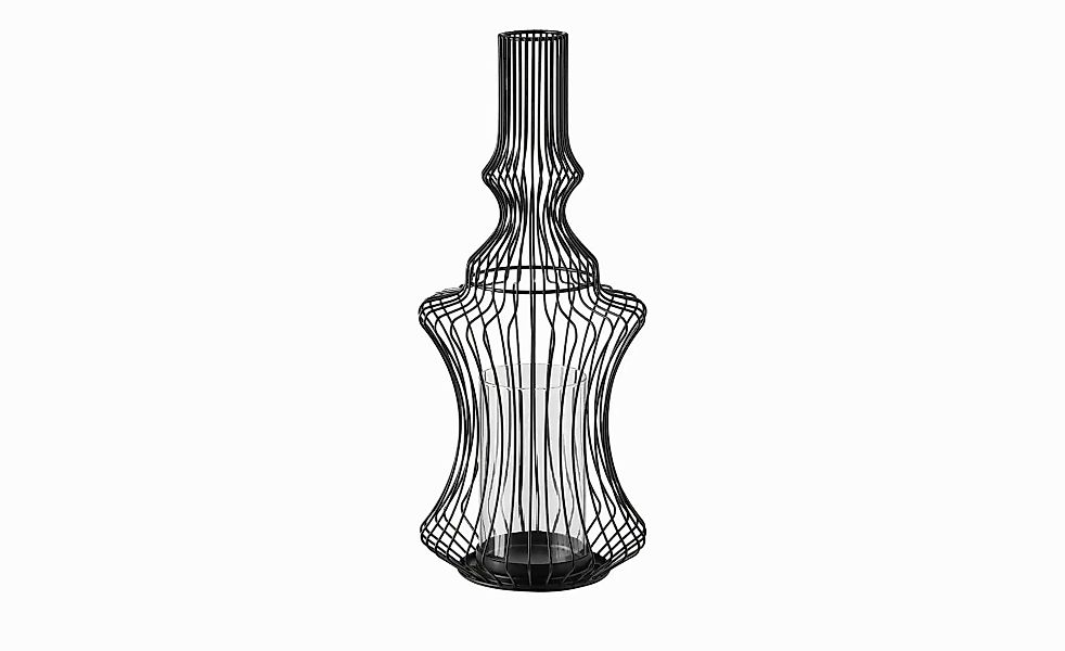 HOME STORY Windlicht   ¦ schwarz ¦ Eisen,Glas ¦ Maße (cm): B: 16,5 H: 40 Ac günstig online kaufen