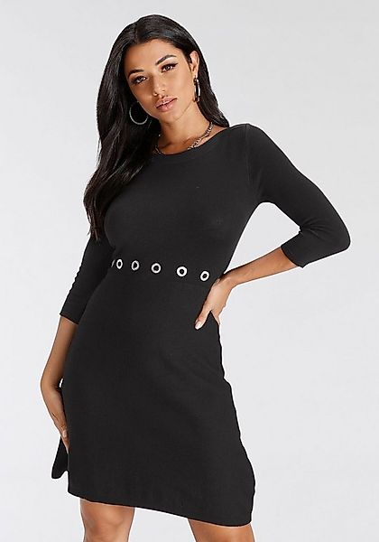 Melrose Strickkleid in Mini-Länge mit femininem Schnitt und Nietendetails günstig online kaufen