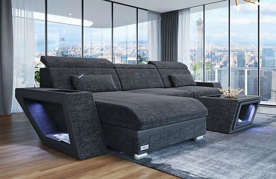 Sofa Dreams Ecksofa Stoffsofa Couch Catania L Form Polster Sofa, mit LED, U günstig online kaufen