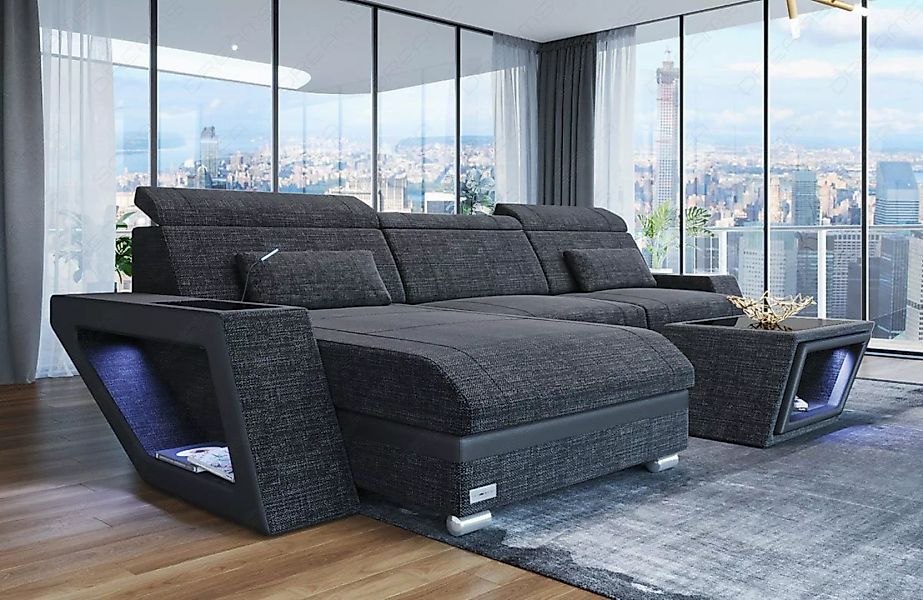 Sofa Dreams Ecksofa Stoffsofa Couch Catania L Form Polster Sofa, mit LED, U günstig online kaufen