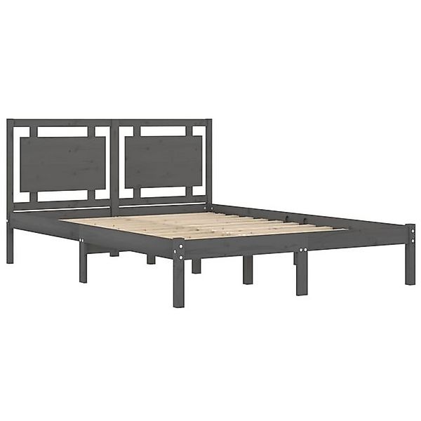 vidaXL Bettgestell Massivholzbett Grau 200x200 cm Bett Bettgestell Doppelbe günstig online kaufen