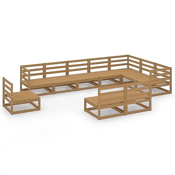 vidaXL 10-tlg Garten-Lounge-Set Honigbraun Massivholz Kiefer Modell 6 günstig online kaufen