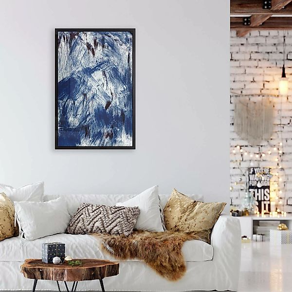 queence Leinwandbild »Abstrakt Blau und Weiß«, Abstrakt-Abstrakte-Kunst-Mod günstig online kaufen