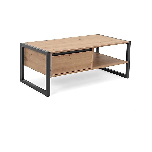Furn.Design Couchtisch Eiche Artisan und Grau 100 cm Schubkasten Industrial günstig online kaufen