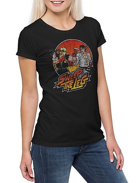 Urban Backwoods Print-Shirt Sweep The Leg Damen T-Shirt Street Gamer VG Ryu günstig online kaufen