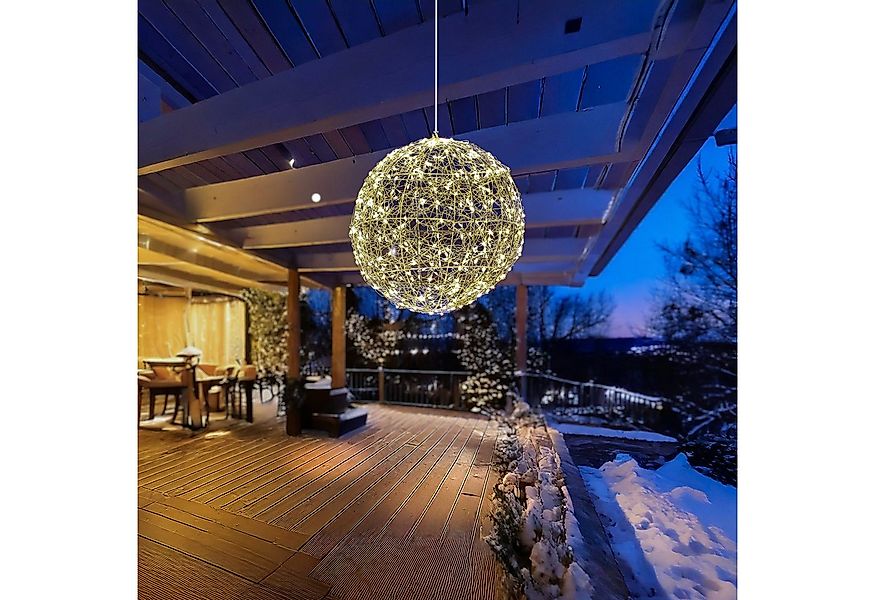 MARELIDA LED Kugelleuchte LED Drahtkugel Leuchtkugel 28cm 400LED Lichtkugel günstig online kaufen