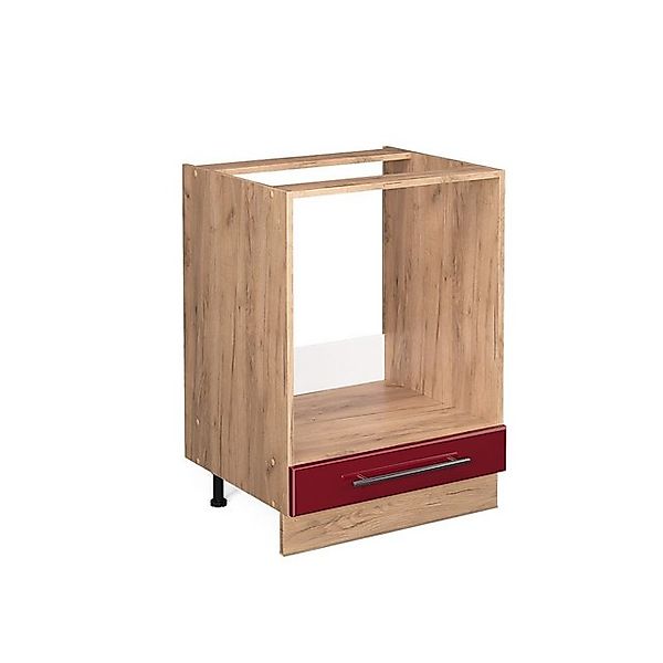 Vicco Herdumbauschrank Fame-Line Bordeaux Hochglanz/Goldkraft Eiche 60 cm o günstig online kaufen