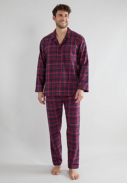 TOM TAILOR Pyjama 2 Stk. tlg., Knopfleiste, Langarm, V-Kragen, lange Hose, günstig online kaufen
