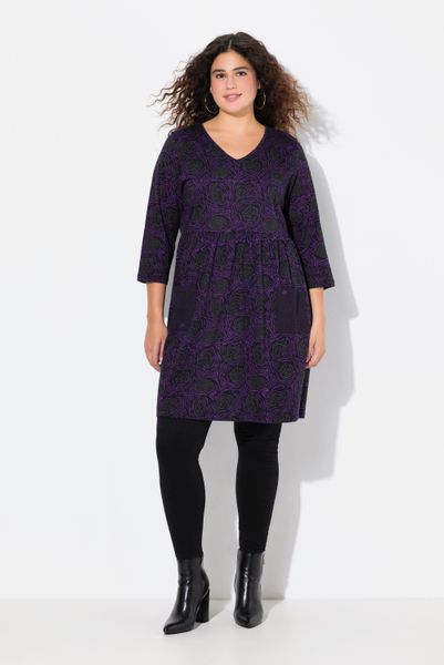 Ulla Popken Longshirt Longshirt A-Linie Blumendruck günstig online kaufen