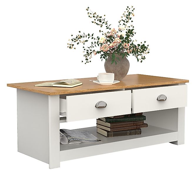 VCM Couchtisch Holz Sofatisch Couchtisch Schublade günstig online kaufen