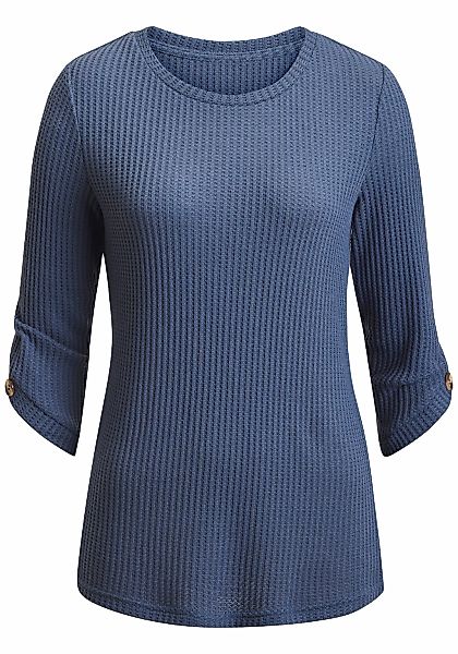 LASCANA 3/4-Arm-Shirt "mit Knopfdetail" aus weicher Piqué-Qualität günstig online kaufen