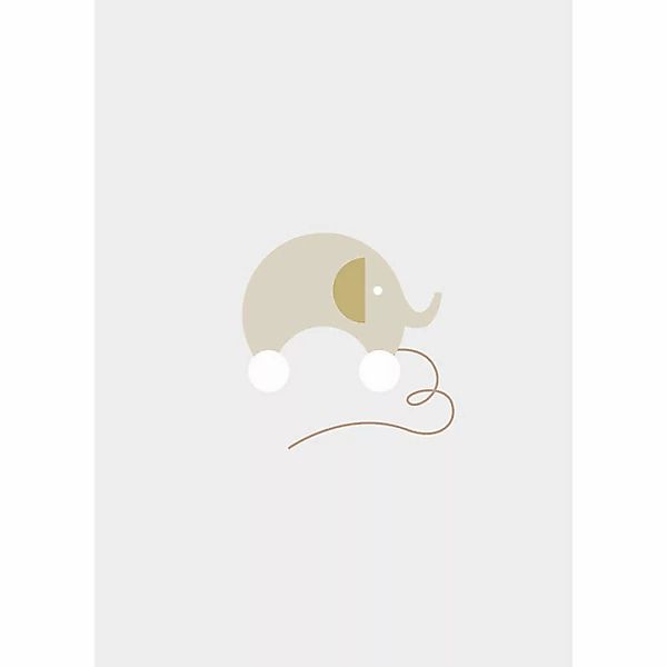 Komar Poster Baby Happy Elefant B/L: ca. 50x70 cm günstig online kaufen