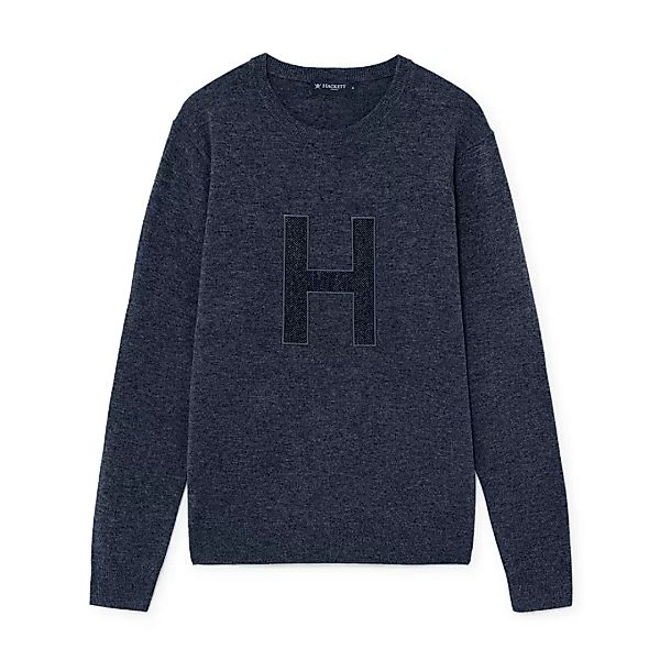 Hackett Tweed H Crew Neck Pullover M Navy günstig online kaufen