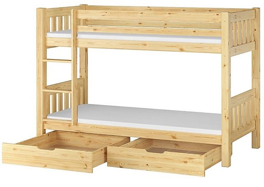 ERST-HOLZ Etagenbett Etagenbett 90 x 200 Kiefer mit Rollrost Matratzen und günstig online kaufen