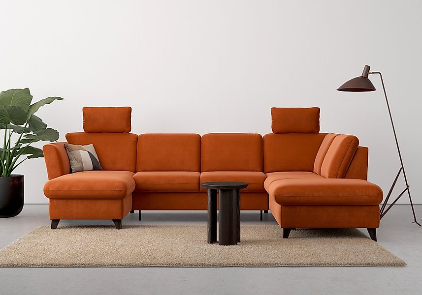 Home affaire Wohnlandschaft "Trelleborg U-Form" wahlweise mit Bettfunktion günstig online kaufen