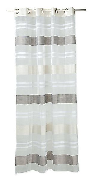 Vorhang KIRA, 135 x 245 cm, Braun, Schlammfarben, Weiß, Ösen, halbtranspare günstig online kaufen