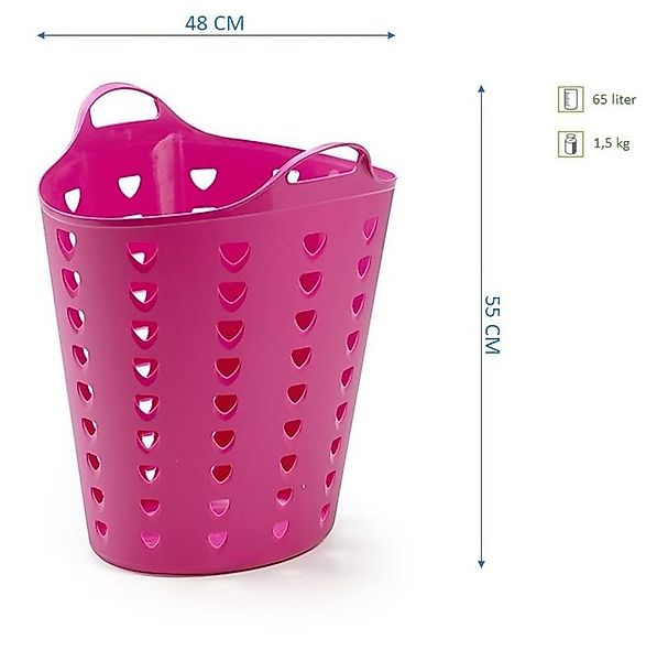 Kreher Wäschekorb flexibler Tragekorb 65 Liter (Set/Farbe wählbar) (3 St) günstig online kaufen