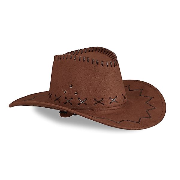 relaxdays Cowboyhut Fasching Dunkelbraun günstig online kaufen