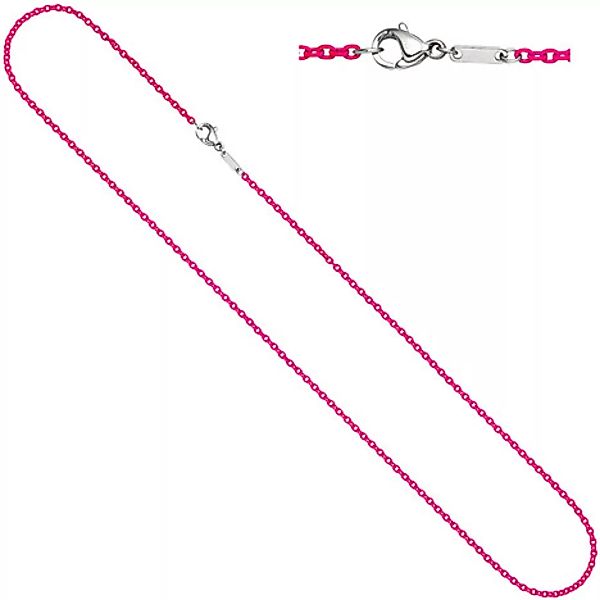 SIGO Rundankerkette Edelstahl pink lackiert 45 cm Kette Halskette Karabiner günstig online kaufen