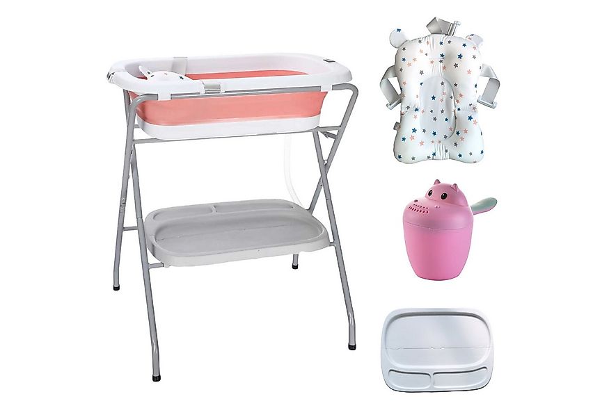 SEHAUSEU Babybadewanne Babywanne Badewanne mit Gestell faltbar, mit Thermom günstig online kaufen