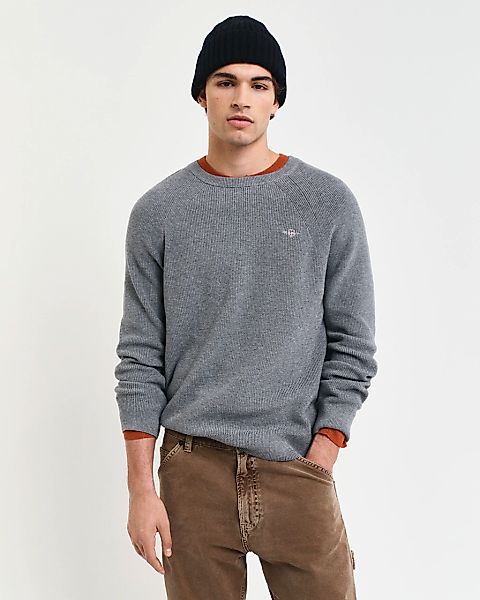 Gant Rundhalspullover COTTON WOOL RIB C-NECK günstig online kaufen